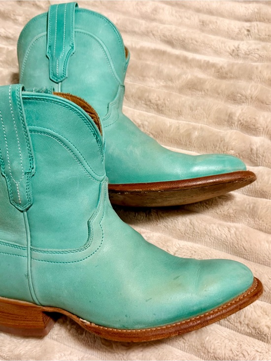 Tecovas Shoes - RARE Tecovas The Penny Turquoise Leather Western Boots Discontinued 6.5
